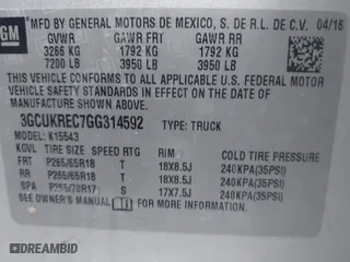 2016 Chevrolet Silverado 1500 LT with VIN 3GCUKREC7GG314592, listed as a IAAI auction lot 40813513 with 294,048 mi miles. Bid and sale history available at carsss.com. Image 9.