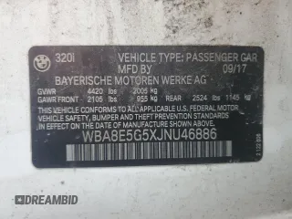 2018 BMW 3 Series 320i xDrive с VIN WBA8E5G5XJNU46886, выставлен на аукционе Copart как лот 64768025 с пробегом 79 271 миль миль и Чистый • Clean title. История ставок и продаж доступна на DreamBid. Изображение 12.