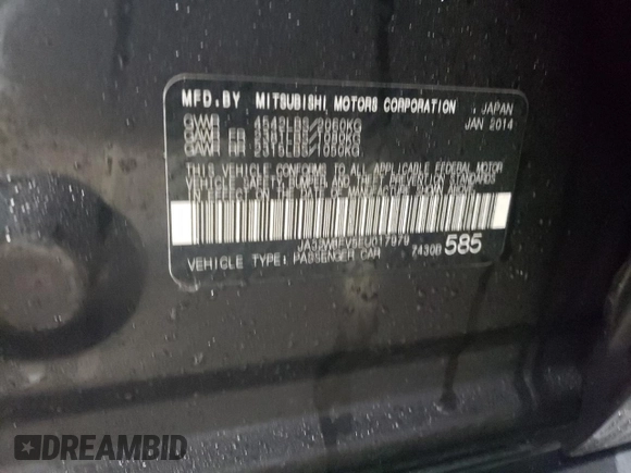 2014 Mitsubishi Lancer Evolution GSR with VIN JA32W8FV5EU017979, listed as a Copart auction lot 47222615 with 109,632 mi miles and Salvage Title. Bid and sale history available at carsss.com. Image 13.