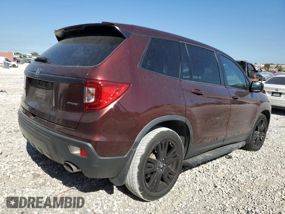 2019 Honda Passport Sport with VIN 5FNYF7H2XKB006263, listed as a Copart auction lot 49761595 with 54,678 mi miles and Non repairable. Bid and sale history available at DreamBid. Image 3.