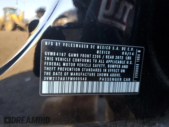 2015 Volkswagen Golf TSI SEL z VIN 3VW217AU1FM005548, wystawiony jako Copart lot #82119704 z przebiegiem 101 965 mil mil oraz Szkoda całkowita • Salvage title. Historia ofert i sprzedaży dostępna na DreamBid. Obrazek 14.