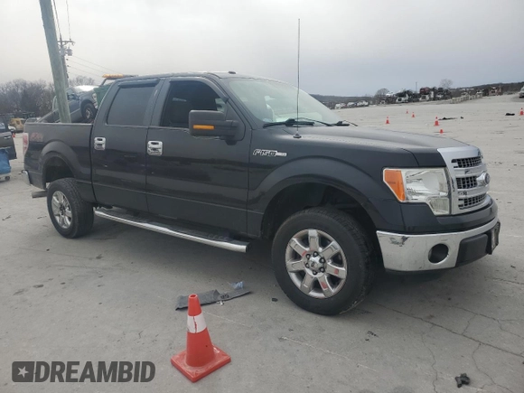 2014 Ford F-150 XL with VIN 1FTFW1CF3EKG41038, listed as a Copart auction lot 48328585 with 104,492 mi miles and Salvage Title. Bid and sale history available at carsss.com. Image 4.