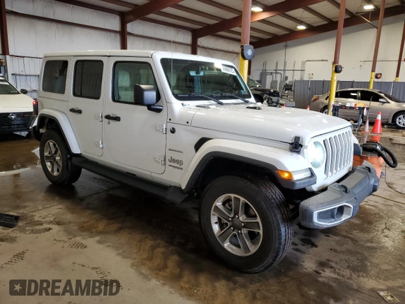 2018 Jeep Wrangler Unlimited Sahara with VIN 1C4HJXEG1JW184054, listed as a Copart auction lot 55666725 with 80,561 mi miles and Salvage title. Bid and sale history available at DreamBid. Image 4.