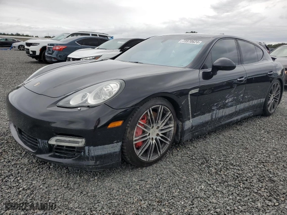 2011 Porsche Panamera Turbo with VIN WP0AC2A70BL090657, listed as a Copart auction lot 73970624 with 0 mi miles and Salvage Title. Bid and sale history available at carsss.com. Image 1.
