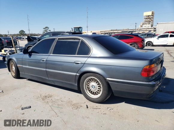 1999 BMW 7 Series 740il with VIN WBAGH8335XDP05338, listed as a Copart auction lot 89114855 with 156,049 mi miles and Salvage Title. Bid and sale history available at carsss.com. Image 2.