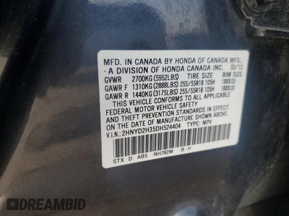 2013 Acura MDX Tech Pkg with VIN 2HNYD2H35DH524404, listed as a Copart auction lot 44238415 with 77,117 mi miles and Salvage Title. Bid and sale history available at carsss.com. Image 14.