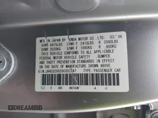 2009 Acura TSX with VIN JH4CU26659C002247, listed as a IAAI auction lot 42522806 with 94,242 mi miles and . Bid and sale history available at DreamBid. Image 9.