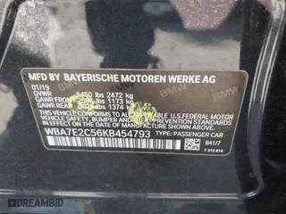 2019 BMW 7 Series 740i with VIN WBA7E2C56KB454793, listed as a IAAI auction lot 41424614 with 41315 miles. Bid and sale history available at carsss.com. Image 9.