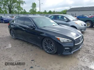 2016 Infiniti Q50 Red Sport 400 with VIN JN1FV7AR9GM450446, listed as a IAAI auction lot 42178095 with 121,981 mi miles and . Bid and sale history available at DreamBid. Image 1.