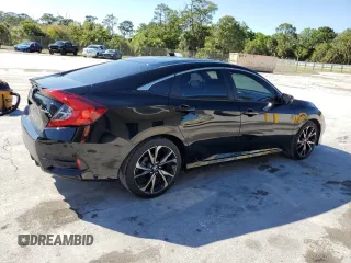 2019 Honda Civic Sedan Sport with VIN 2HGFC2F80KH605890, listed as a Copart auction lot 48865145 with 37,424 mi miles and Salvage Title. Bid and sale history available at carsss.com. Image 3.