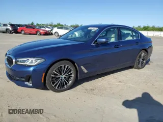 2021 BMW 5 Series 540i with VIN WBA53BJ05MWX16285, listed as a Copart auction lot 52415425 with 79,497 mi miles and Salvage Title. Bid and sale history available at carsss.com. Image 1.