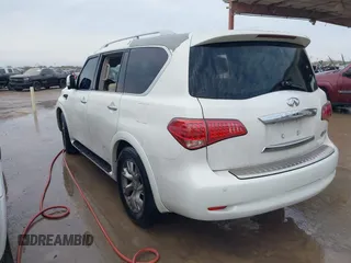 2011 Infiniti QX56 7-passenger with VIN JN8AZ2NF0B9500391, listed as a IAAI auction lot 41001635 with 166,100 mi miles and . Bid and sale history available at DreamBid. Image 3.