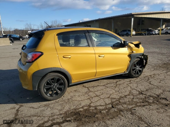 2023 Mitsubishi Mirage Black Edition with VIN ML32AWHJ5PH003304, listed as a Copart auction lot 85105444 with 0 mi miles and Non Repairable. Bid and sale history available at carsss.com. Image 3.