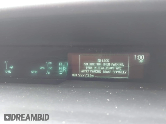 2013 Toyota Prius One with VIN JTDKN3DU1D5627906, listed as a IAAI auction lot 41971669 with 227,726 mi miles. Bid and sale history available at carsss.com. Image 7.