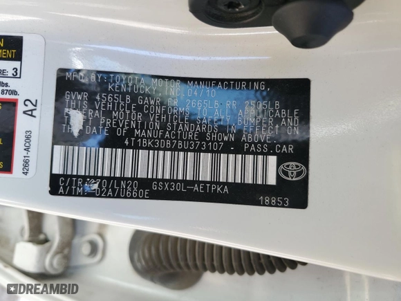 2011 Toyota Avalon with VIN 4T1BK3DB7BU373107, listed as a Copart auction lot 48706815 with 174,413 mi miles and Salvage Title. Bid and sale history available at carsss.com. Image 14.