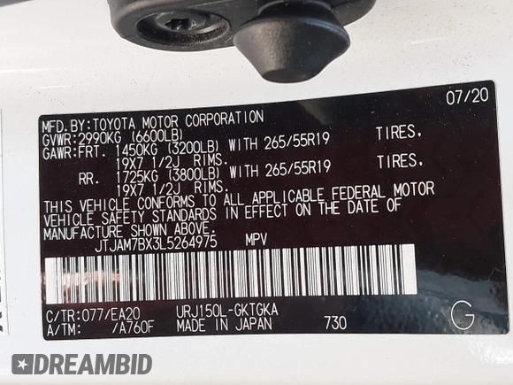 2020 Lexus GX 460 Premium с VIN JTJAM7BX3L5264975, выставлен на аукционе IAAI как лот 42393395 с пробегом 49 864 миль миль и . История ставок и продаж доступна на DreamBid. Изображение 9.