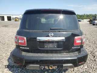 2020 Nissan Armada Platinum with VIN JN8AY2NF9L9360703, listed as a Copart auction lot 70011374 with 46,186 mi miles and Salvage Title. Bid and sale history available at carsss.com. Image 6.