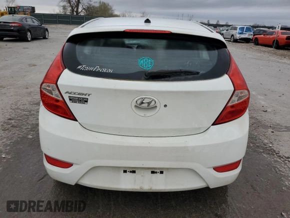 2012 Hyundai Accent SE with VIN KMHCU5AE7CU017198, listed as a Copart auction lot 49642815 with 194,136 mi miles and Salvage Title. Bid and sale history available at carsss.com. Image 6.