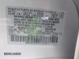 2014 Nissan Sentra S with VIN 3N1AB7AP3EY333876, listed as a IAAI auction lot 41268361 with 172,758 mi miles and . Bid and sale history available at DreamBid. Image 9.