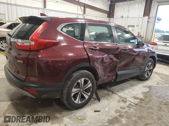 2019 Honda CR-V LX z VIN 2HKRW6H3XKH205824, wystawiony jako Copart lot #59087485 z przebiegiem Nie podano mil oraz Szkoda całkowita • Salvage title. Historia ofert i sprzedaży dostępna na DreamBid. Obrazek 3.