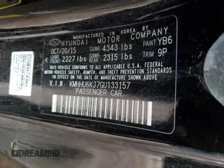 2016 Hyundai Genesis Coupe Ultimate with VIN KMHHU6KJ7GU133157, listed as a Copart auction lot 48423185 with Not provided miles and Salvage title. Bid and sale history available at DreamBid. Image 14.