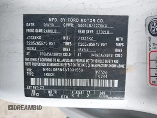 2010 Ford Transit Connect XLT with VIN NM0LS6BN1AT031550, listed as a IAAI auction lot 42383550 with 175,197 mi miles and . Bid and sale history available at DreamBid. Image 9.