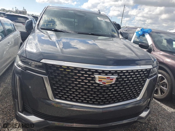 2021 Cadillac Escalade Premium Luxury with VIN 1GYS3CKL6MR218402, listed as a Copart auction lot 74196274 with 43,432 mi miles and Salvage Title. Bid and sale history available at carsss.com. Image 5.