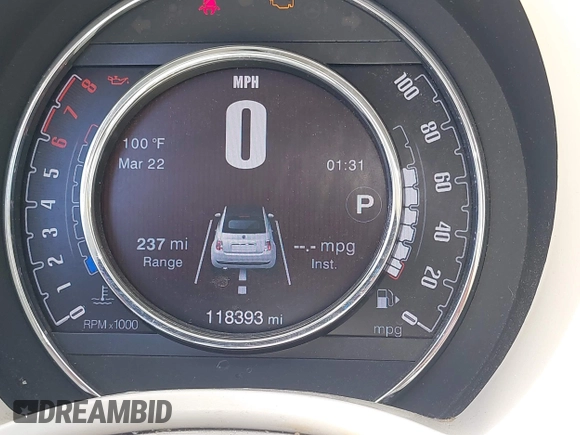 2017 FIAT 500 Pop with VIN 3C3CFFLR3HT506062, listed as a IAAI auction lot 42444159 with 118,393 mi miles and . Bid and sale history available at DreamBid. Image 7.