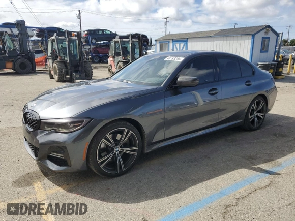 2022 BMW 3 Series 330i xDrive with VIN 3MW5R7J02N8C25100, listed as a Copart auction lot 48193255 with 37,122 mi miles and Salvage Title. Bid and sale history available at carsss.com. Image 1.