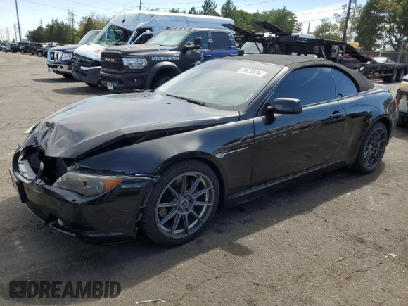 2005 BMW 6 Series 645Ci with VIN WBAEK73495B327903, listed as a Copart auction lot 69630094 with 150,559 mi miles and Salvage Title. Bid and sale history available at carsss.com. Image 1.