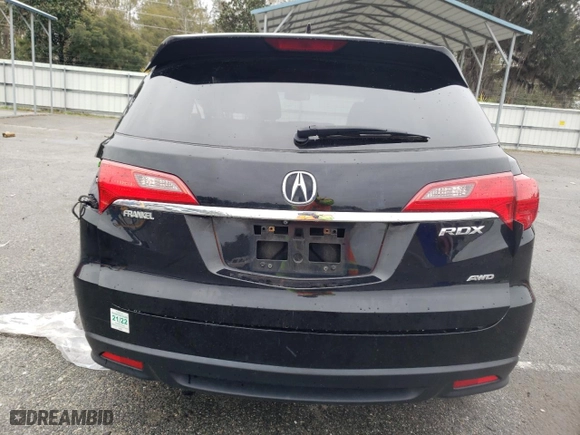 2014 Acura RDX Tech Pkg with VIN 5J8TB4H50EL002093, listed as a Copart auction lot 43632325 with 0 mi miles and Salvage Title. Bid and sale history available at carsss.com. Image 6.