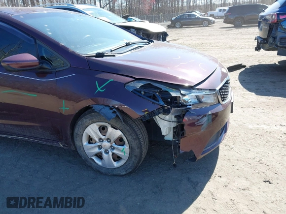 2017 Kia Forte LX with VIN 3KPFK4A75HE148512, listed as a IAAI auction lot 41869999 with 108,956 mi miles. Bid and sale history available at carsss.com. Image 6.