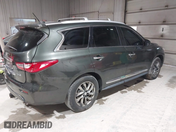 2013 Infiniti JX35 with VIN 5N1AL0MM6DC316950, listed as a IAAI auction lot 42156840 with 176,055 mi miles. Bid and sale history available at carsss.com. Image 4.
