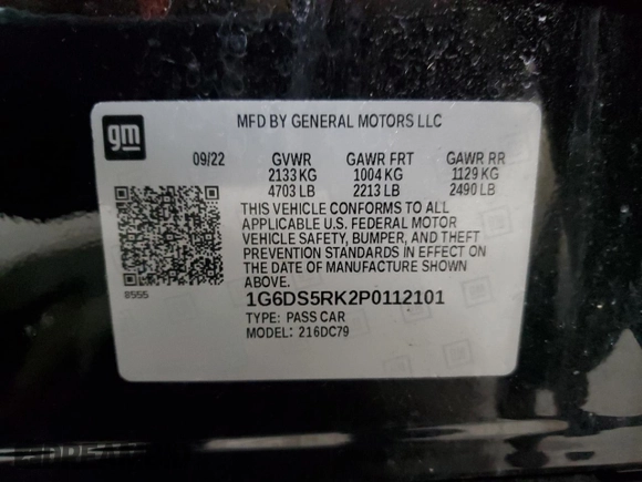 2023 Cadillac CT5 Luxury with VIN 1G6DS5RK2P0112101, listed as a Copart auction lot 48036225 with 41,739 mi miles and Salvage title. Bid and sale history available at DreamBid. Image 13.