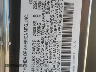 2020 Honda Accord EX-L z VIN 1HGCV2F56LA010609, wystawiony jako Copart lot #77763754 z przebiegiem Nie podano mil oraz Nie do naprawy • Non repairable. Historia ofert i sprzedaży dostępna na DreamBid. Obrazek 12.