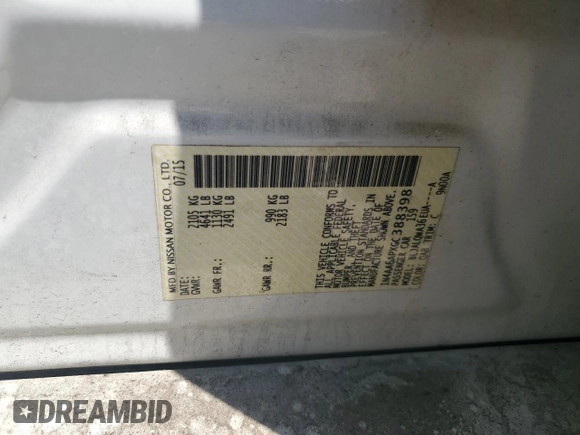 2016 Nissan Maxima SV with VIN 1N4AA6APXGC388398, listed as a Copart auction lot 64221825 with Not provided miles and Clean title. Bid and sale history available at DreamBid. Image 13.