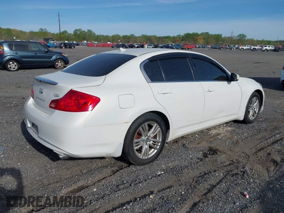 2012 Infiniti G25 Sedan x with VIN JN1DV6AR4CM860776, listed as a IAAI auction lot 42084208 with 128,071 mi miles. Bid and sale history available at carsss.com. Image 4.