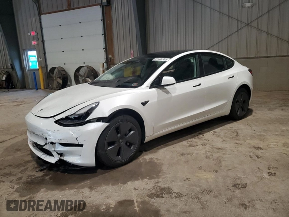 2023 Tesla Model 3 with VIN 5YJ3E1EA6PF588701, listed as a Copart auction lot 61446355 with Not provided miles and Salvage title. Bid and sale history available at DreamBid. Image 1.