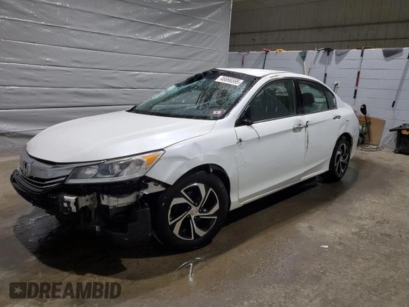2016 Honda Accord Sedan LX with VIN 1HGCR2F31GA207017, listed as a Copart auction lot 46866595 with 225,260 mi miles and Salvage Title. Bid and sale history available at carsss.com. Image 1.