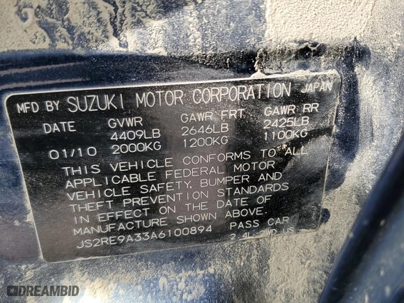 2010 Suzuki Kizashi SE with VIN JS2RE9A33A6100894, listed as a Copart auction lot 74948444 with 79,285 mi miles and Salvage Title. Bid and sale history available at carsss.com. Image 13.