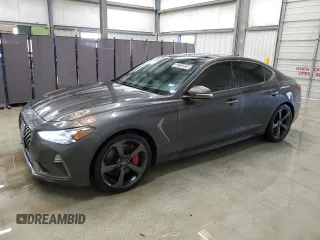 2019 Genesis G70 3.3T Advanced with VIN KMTG34LE9KU021057, listed as a Copart auction lot 52218325 with 55,991 mi miles and Clean Title. Bid and sale history available at carsss.com. Image 1.