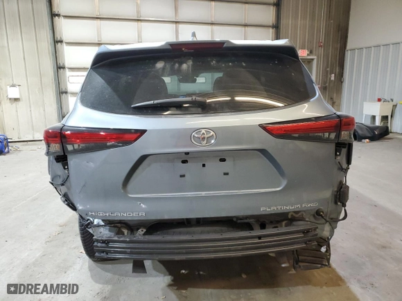 2022 Toyota Highlander Platinum with VIN 5TDFZRBH3NS219756, listed as a Copart auction lot 87193104 with 35,501 mi miles and Salvage Title. Bid and sale history available at carsss.com. Image 6.