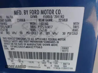 2008 Ford Escape XLT с VIN 1FMCU03148KE77063, выставлен на аукционе IAAI как лот 41815059 с пробегом 160 000 миль миль и . История ставок и продаж доступна на DreamBid. Изображение 9.