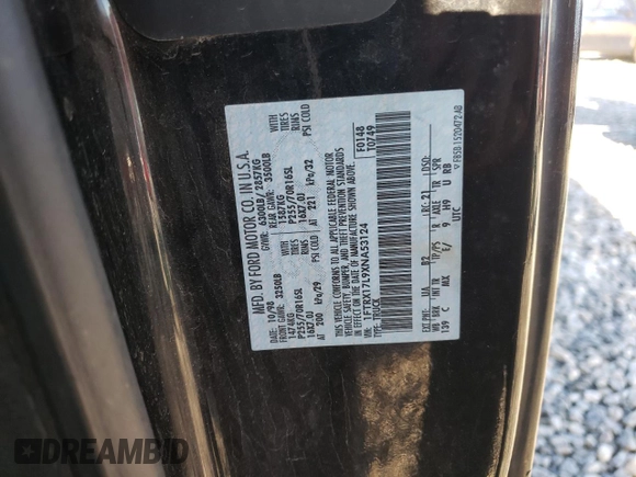 1999 Ford F-150 XL with VIN 1FTRX17L9XNA53124, listed as a Copart auction lot 49214405 with Not Provided miles and Salvage Title. Bid and sale history available at carsss.com. Image 12.