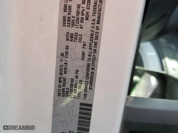 2020 Ram ProMaster Cargo Van with VIN 3C6TRVBG6LE139000, listed as a Copart auction lot 65819454 with 85,361 mi miles and Salvage Title. Bid and sale history available at carsss.com. Image 13.