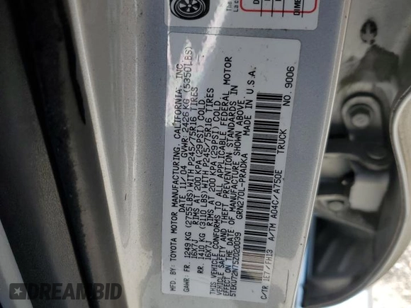 2005 Toyota Tacoma PreRunner with VIN 5TEKU72N75Z020039, listed as a Copart auction lot 46222845 with 106,820 mi miles and Salvage Title. Bid and sale history available at carsss.com. Image 14.