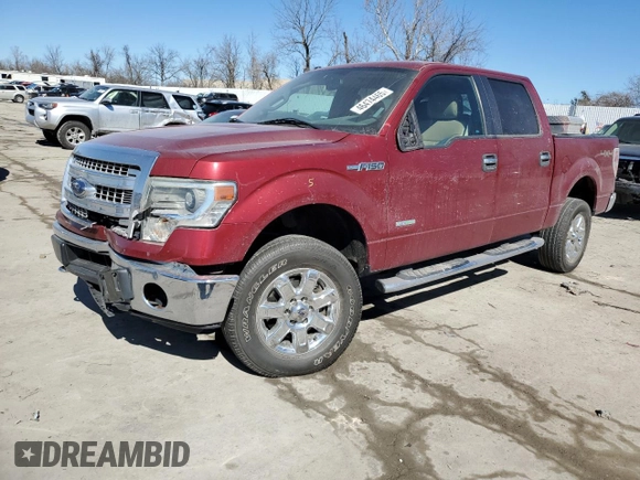 2014 Ford F-150 XL with VIN 1FTFW1ET2EKF14932, listed as a Copart auction lot 46474465 with 129,052 mi miles and Salvage Title. Bid and sale history available at carsss.com. Image 1.