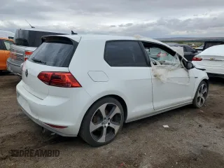 2015 Volkswagen Golf GTI S with VIN 3VWYT7AU9FM031416, listed as a Copart auction lot 60195284 with Not Provided miles and Salvage Title. Bid and sale history available at carsss.com. Image 3.