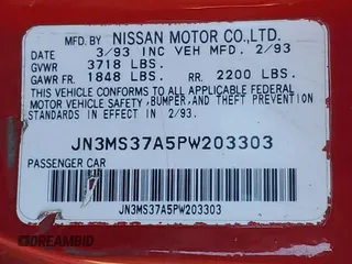 1993 Nissan 240SX SE Limited Edition z VIN JN3MS37A5PW203303, wystawiony jako Copart lot #85606854 z przebiegiem 102 309 mil mil oraz Szkody całkowita. Historia ofert i sprzedaży dostępna na DreamBid. Obrazek 12.