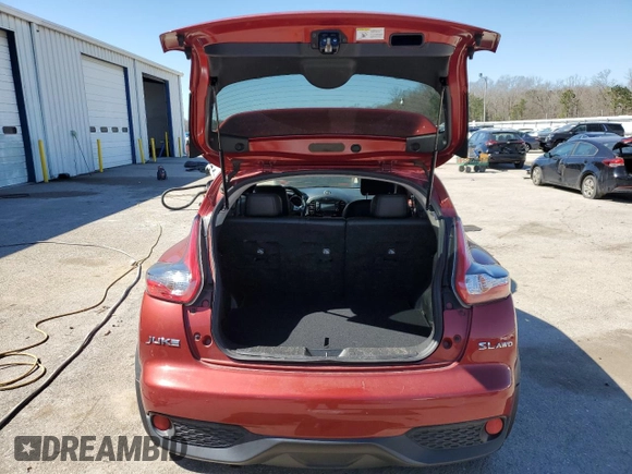 2015 Nissan Juke SV with VIN JN8AF5MV7FT558459, listed as a Copart auction lot 46813295 with 91,593 mi miles and Salvage title. Bid and sale history available at DreamBid. Image 6.